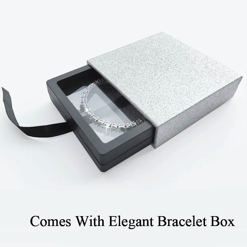 Women Classic Moissanite Tennis Bracelet Original S925 Sterling Silver Plated 18K White Gold Cubic Zirconia Bracelets for Men