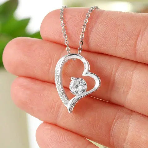 Heart Pendant Necklace with Mother's Day Gift Note for Mom